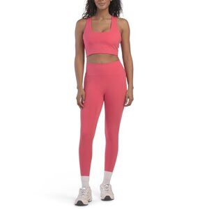 HARMONY Claret Red 2pc Square Neck Sports Bra And Leggings Set